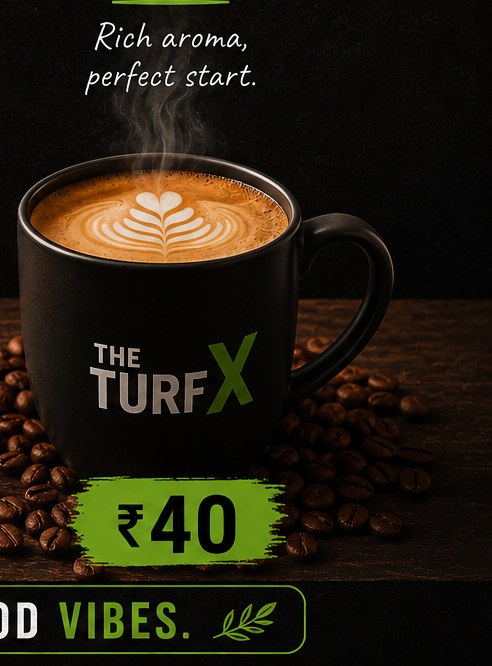 Coffee served at The Turf X Cafe