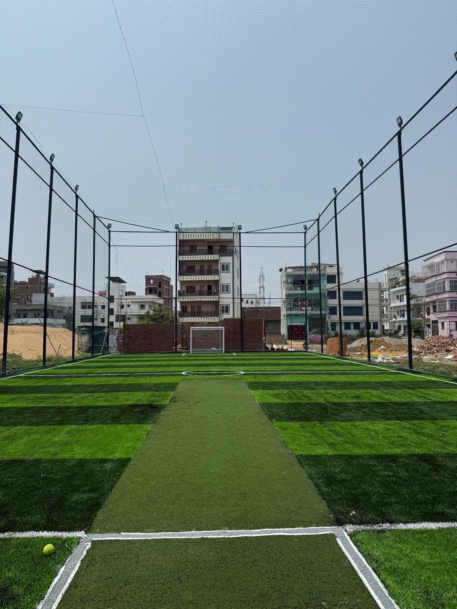 Daytime view down the pitch at The Turf X